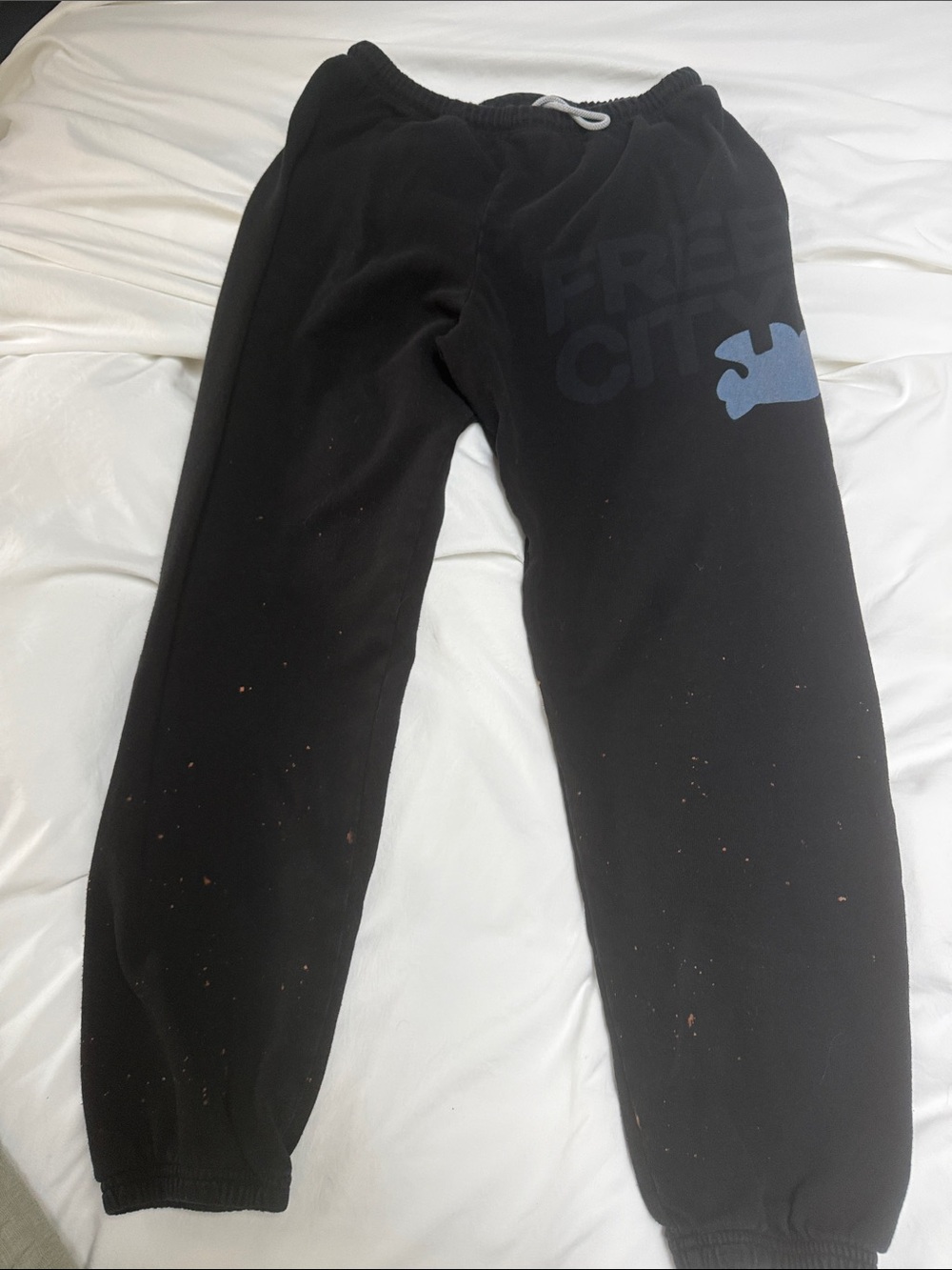 freecity Black Sweatpants with Blue Logo
